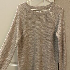 Abercrombie & Fitch A&F Women's Light Brown Sweater Shirt Top w Zipper Medium